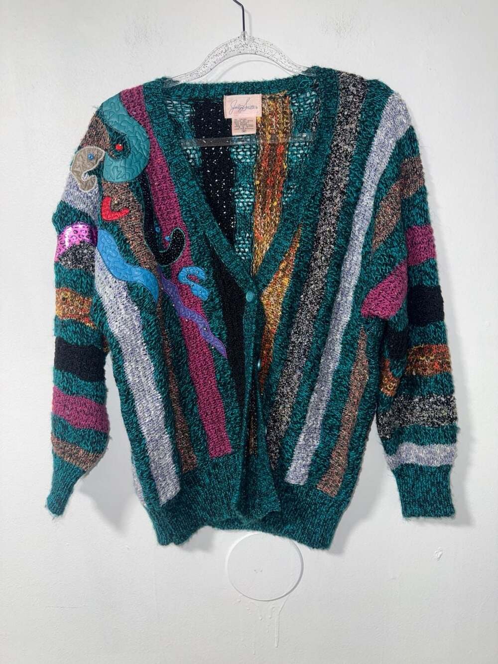 Jaclyn Smith Striped Cardigan Size M Vintage
